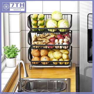 廚房冰箱側面收納蔬菜置物架冰箱旁邊菜籃子多層臺面姜蒜收納神器