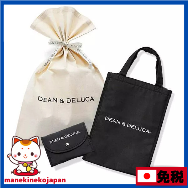 日本 DEAN &amp; DELUCA　DEAN &amp; DELUCA 中型原創保冷袋 M +折疊式購物袋 1 組