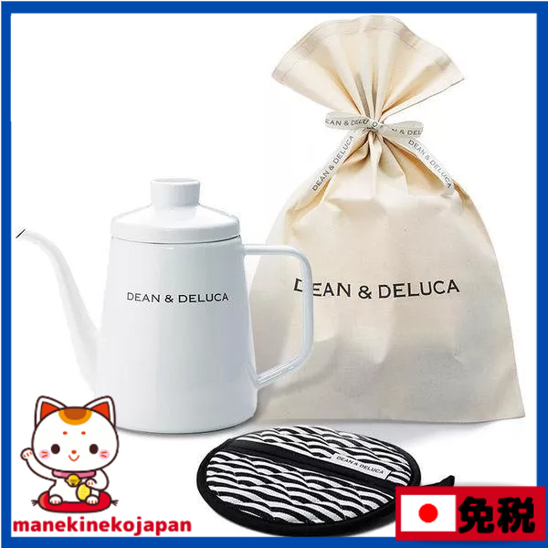 日本 DEAN &amp; DELUCA　琺瑯茶壺＆茶壺墊禮品組  1組 附紙袋