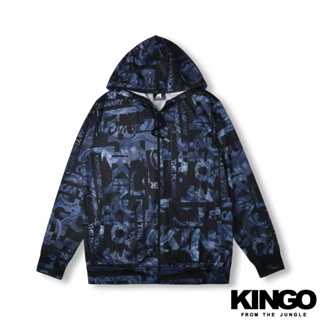 KINGO男款｜機能速乾系列｜鳥眼連帽外套灰藍<M-4XL>211505｜官方直營