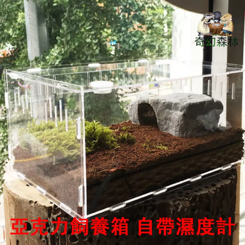 蘆丁雞養殖箱爬蟲飼養盒寵物箱透明亞克力蝸牛螳螂蟋蟀烏龜造景 蜥蜴角蛙守宮輻射飼養箱爬蟲用品寵物用品