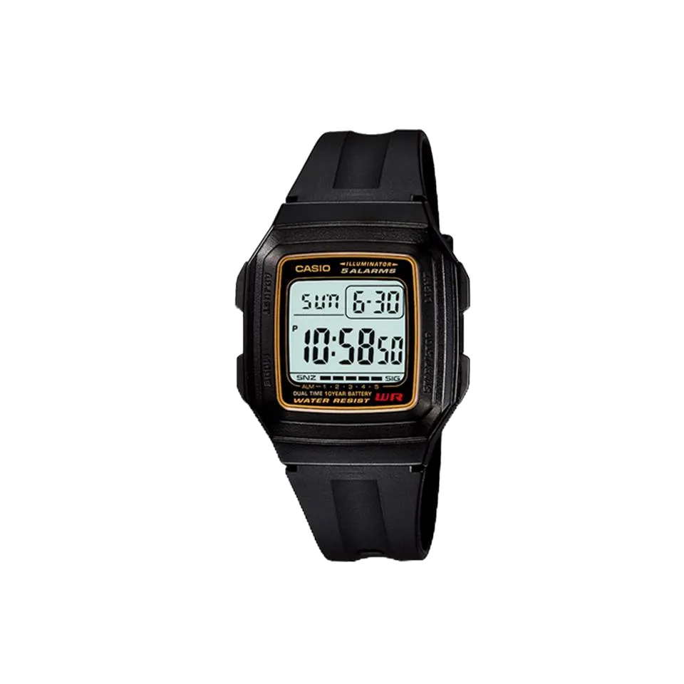 地球儀鐘錶 CASIO手錶 流線酷炫大字體 5組鬧鈴 LED照明 碼錶 上班 學生 休閒運動錶款 公司貨 F-201WA