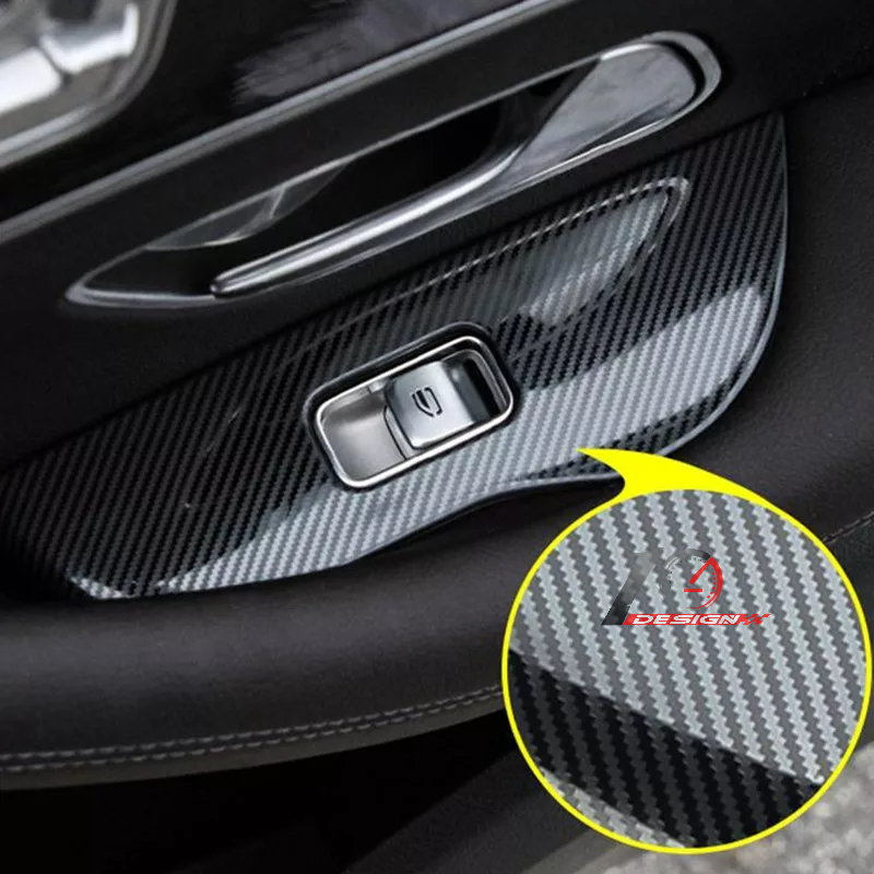 適用於賓士 Benz GLE GLS W167 X167 20-21汽車改裝ABS鍍鉻汽車門窗按鈕蓋框架
