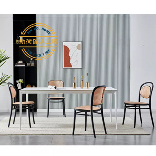 【新荷傢俱工場】J 410 白色岩板餐桌(4.6尺/5.3尺桌/6尺桌) 北歐風140餐桌 現代餐桌 岩板餐桌
