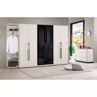 【新荷傢俱工場】 M 061 白榆木雙色9.5尺衣櫃(四件組/自由選搭) 北歐白色衣櫥 白色衣櫃 玻璃衣櫃
