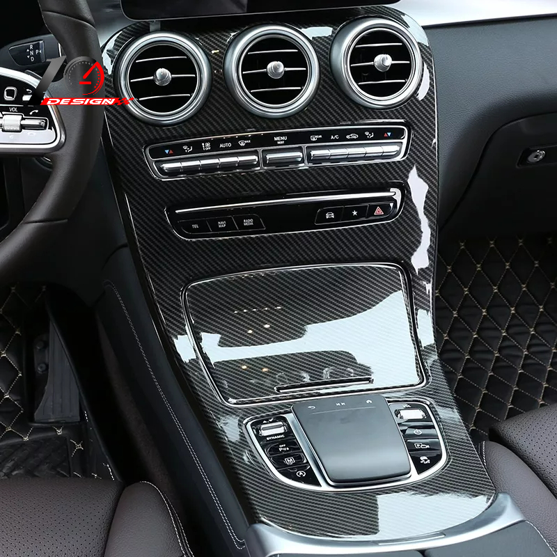 適用於賓士 Benz C級W205 GLC X253 2015-2021 ABS塑料 汽車中控臺裝飾面板蓋貼紙