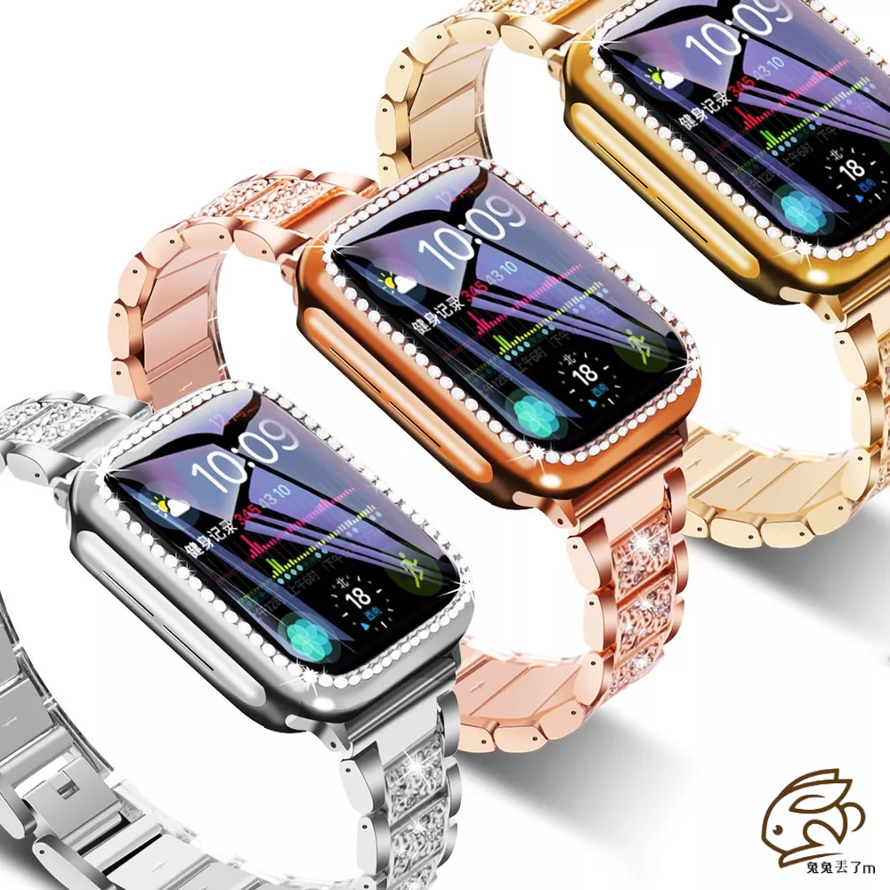 金屬鑲鑽 不鏽鋼錶帶 適用 Apple Watch 11代 10 9 8 7 6 5 4 SE3 Ultra3 蘋果錶帶