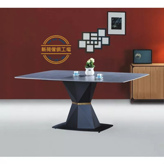 【新荷傢俱工場】 E 1205 雪山岩板餐桌 5尺/6尺/7尺 工業風餐桌 鐵腳餐桌 洽談桌 會議桌 餐桌 咖啡桌