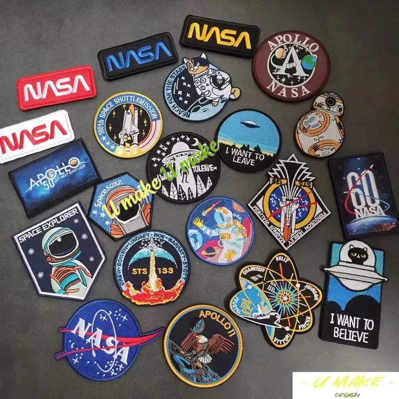 💖U MAKE客製💖【魔術貼】刺繡魔術貼章 NASA美國太空總署太空人戶外包 配布貼 臂章補丁徽章訂製