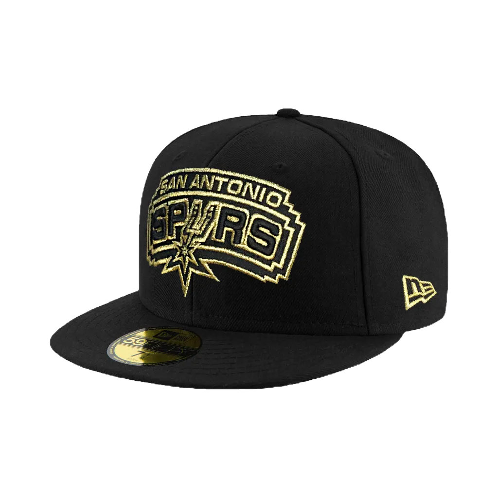 NEW ERA 59FIFTY 5950 NBA 聖安東尼安 馬刺隊 黑/金 全封帽 棒球帽【TCC】