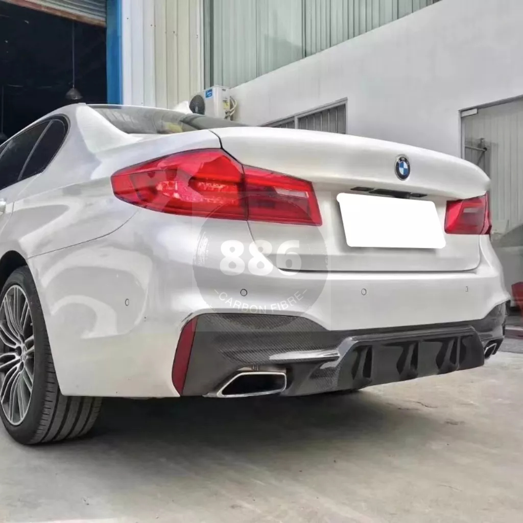 【全台可安裝】適用於BMW 寶馬5系G30 G31改裝高品質碳纖維M5款後下巴 卡夢空力套件