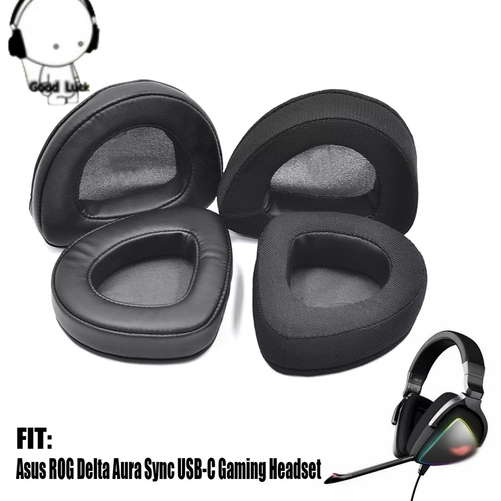 耳機替換套 適用于華碩 Asus ROG Delta Aura Sync 耳機套耳套 記憶海綿耳套