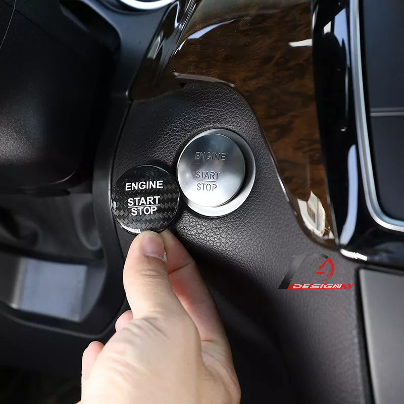 適用於賓士 BenzC CLA GLA GLC GLE GLS 2015-2020真正的碳纖維汽車啟動停止發動機按鈕