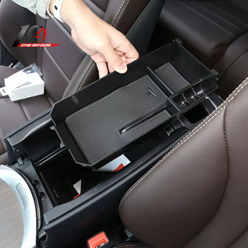 適用於賓士 Benz C級W205 2015-2021 ABS黑色 汽車中央儲物箱車門電話手套扶手箱