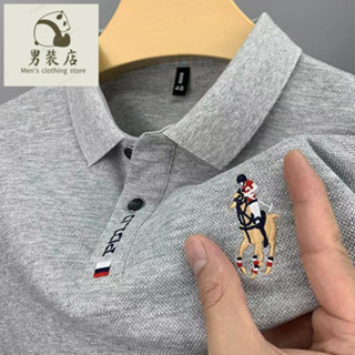 🚚免運熱銷 大尺碼男裝 短袖POLO衫 短袖上衣 男生衣服 夏季男士T恤短袖polo衫翻領刺繡休閑寬松高階立體潮流純色