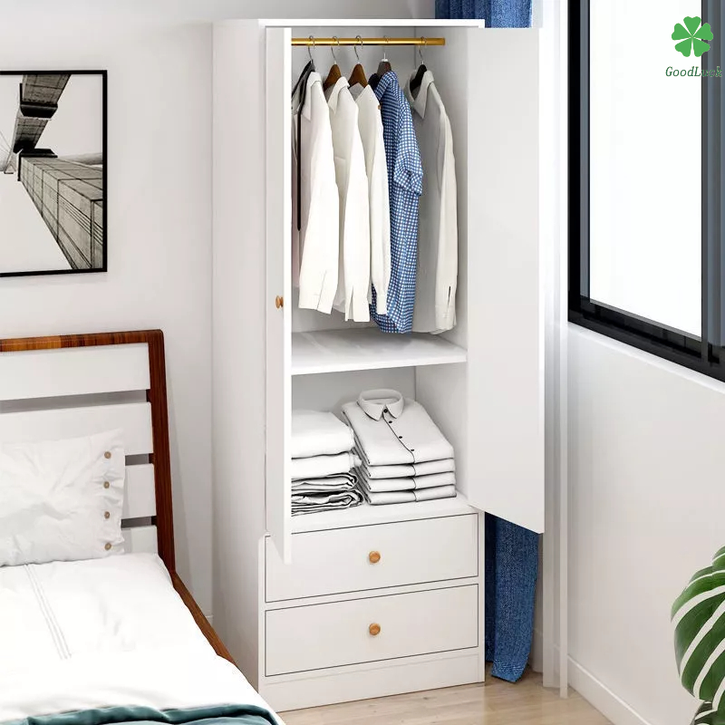 小型衣櫃窄家用簡易組裝小戶型臥室出租房用省空間兒童衣櫥收納櫃