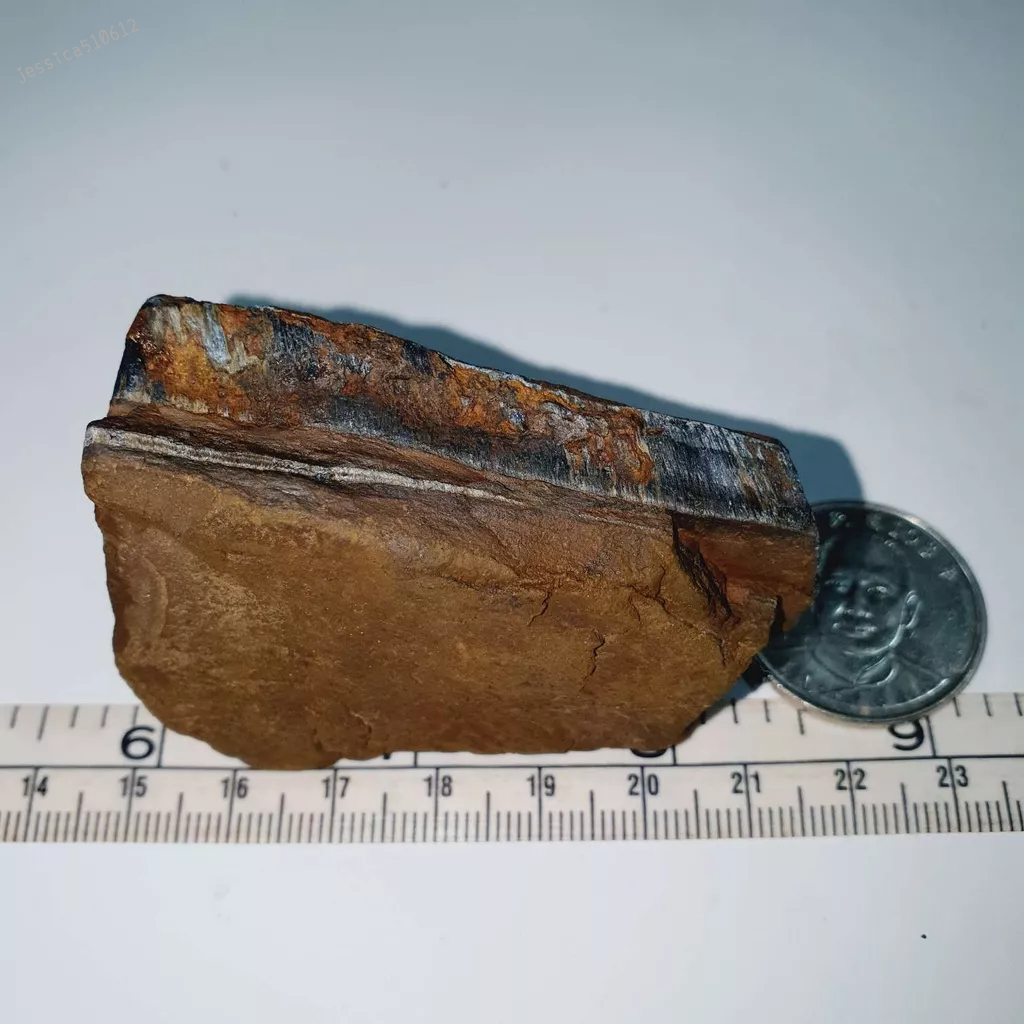 95.5g 藍色 虎眼石 原礦 原石 礦石 J926S 擺件 收藏