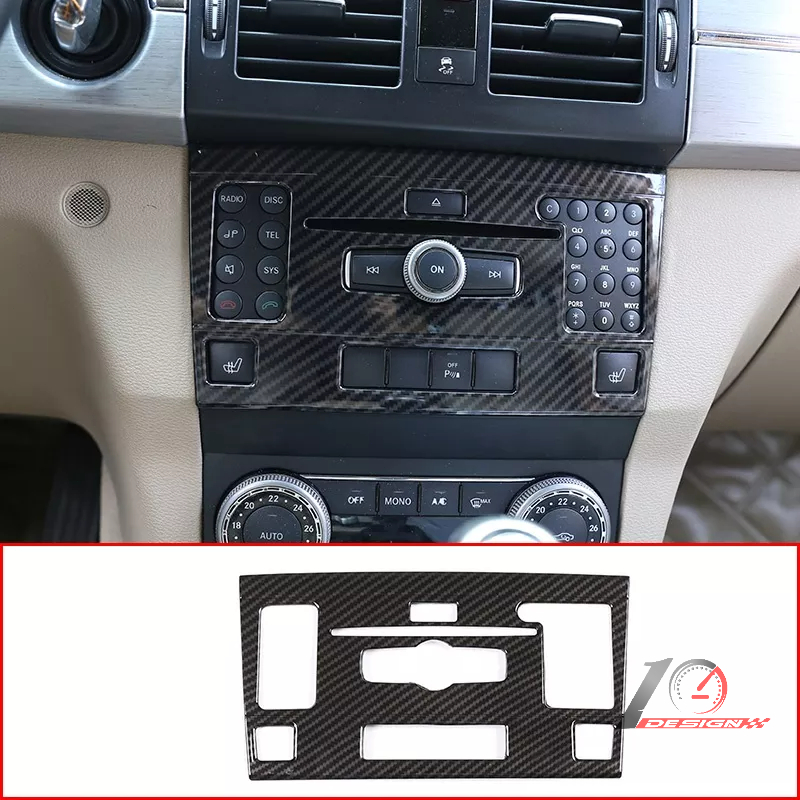 適用於賓士 Benz GLK級X204 2010 2011 2012配件 ABS鉻碳纖維 汽車體積CD模式框架飾件