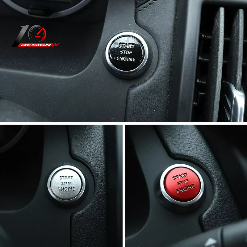Land Rover Freelander2 07-15鋁合金 黑色汽車發動機啟動按鈕更換蓋停止開關貼