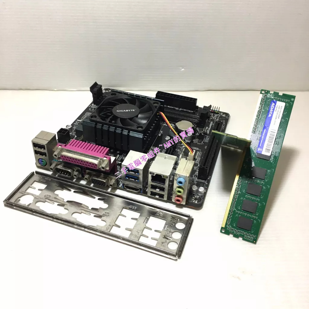 《Mini ITX》技嘉GA-E3800N主機板(內建AMD E2-3800四核心處理器)+威剛4G記憶體
