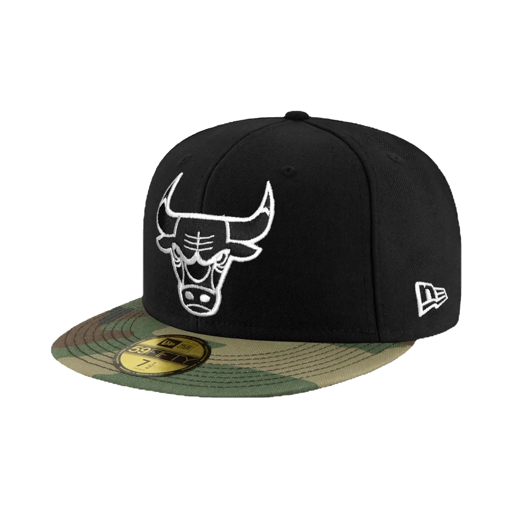 NEW ERA 59FIFTY 5950 NBA 芝加哥 公牛 黑/迷彩 棒球帽 鴨舌帽 帽子【TCC】