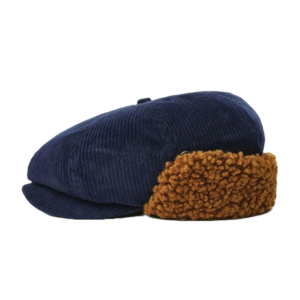 BRIXTON 報童帽 BROOD EARFLAP SNAP CAP WASHED NAVY 狩獵帽【TCC】