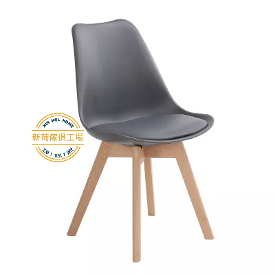 【新荷傢俱工場】E 1245 (M 651) NH 伊姆斯實木皮餐椅-馬卡龍色 北歐餐椅 實木腳PP軟墊