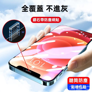 防塵膜 抗藍光保護貼適用 iPhone 14 pro max i12 i13 pro i11 XR XS i14 玻璃貼