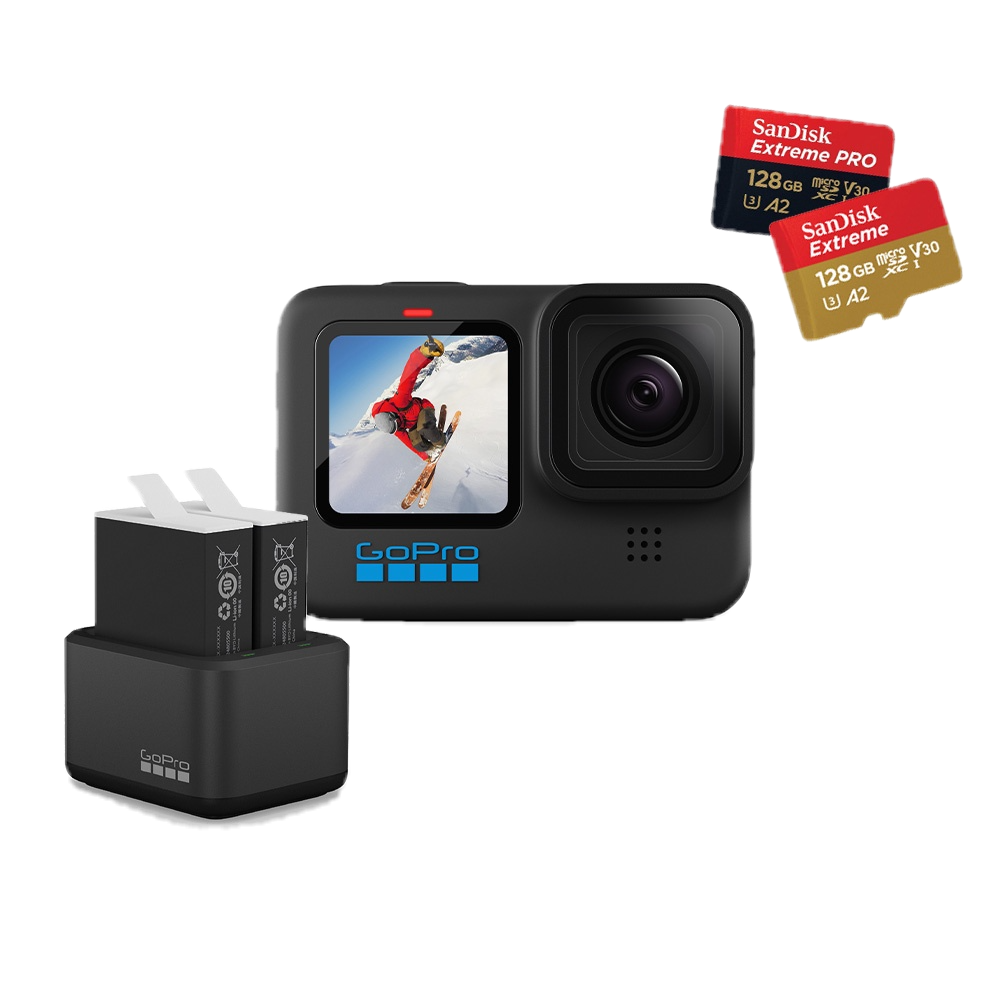 Gopro HERO10 + 雙充組 + 記憶卡 套組 [送鋼化貼] CHDHX-101 相機專家 公司貨