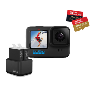 Gopro HERO10 + 雙充組 + 記憶卡 套組 [送鋼化貼] CHDHX-101 相機專家 公司貨