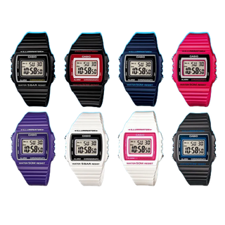 CASIO電子錶專賣店 經緯度鐘錶 個性派亮皮錶帶50米防水超吸睛腕錶潮錶 中性款【超低價↘】附公司貨保固卡W-215H
