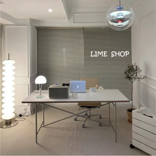『LIME』韓國ins風簡約辦公桌 極簡設計洽談桌 書桌 不銹鋼腿餐桌 電腦桌 實木桌 中島桌 長條桌 學習桌 桌子