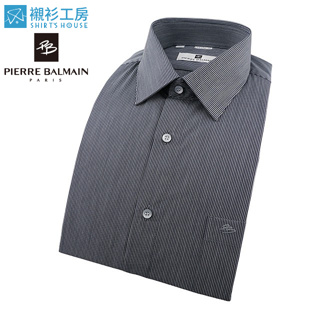 皮爾帕門pb黑色細條紋低調品味合身長袖襯衫54396-10-襯衫工房
