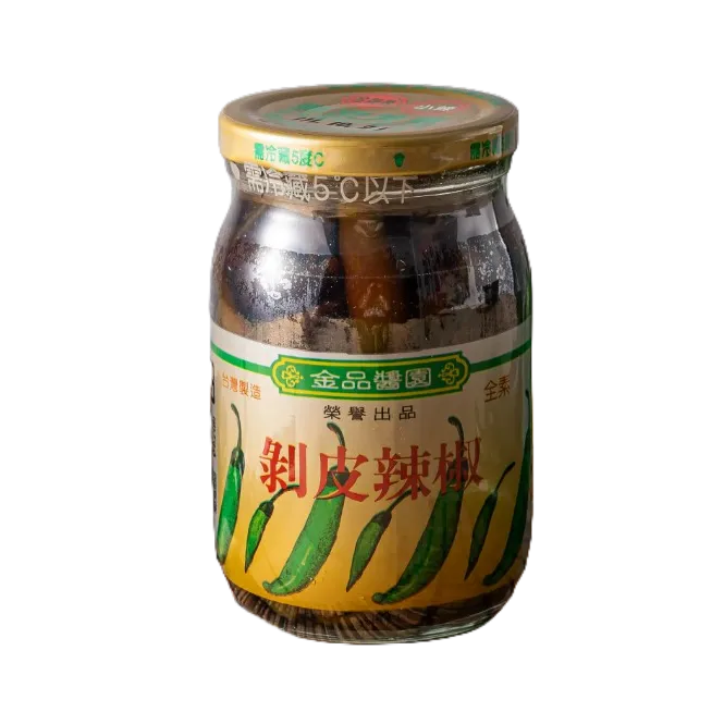 金品醬園剝皮辣椒原味金蓋[小辣]/450g/瓶/產地直送/花蓮名產/花蓮必買/伴手禮/全素(超取每箱限裝6瓶)