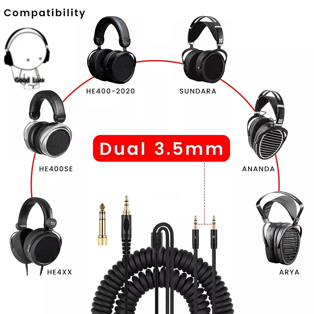 音頻線 適用天龍AH-D7100 7200 D600 D9200 5200 雙3.5mm頭戴耳機彈簧線