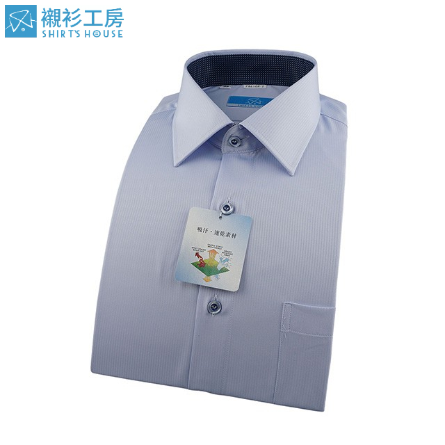 SHIRT'S HOUSE 吸汗速乾特殊材質合身長袖襯衫86108-02-襯衫工房