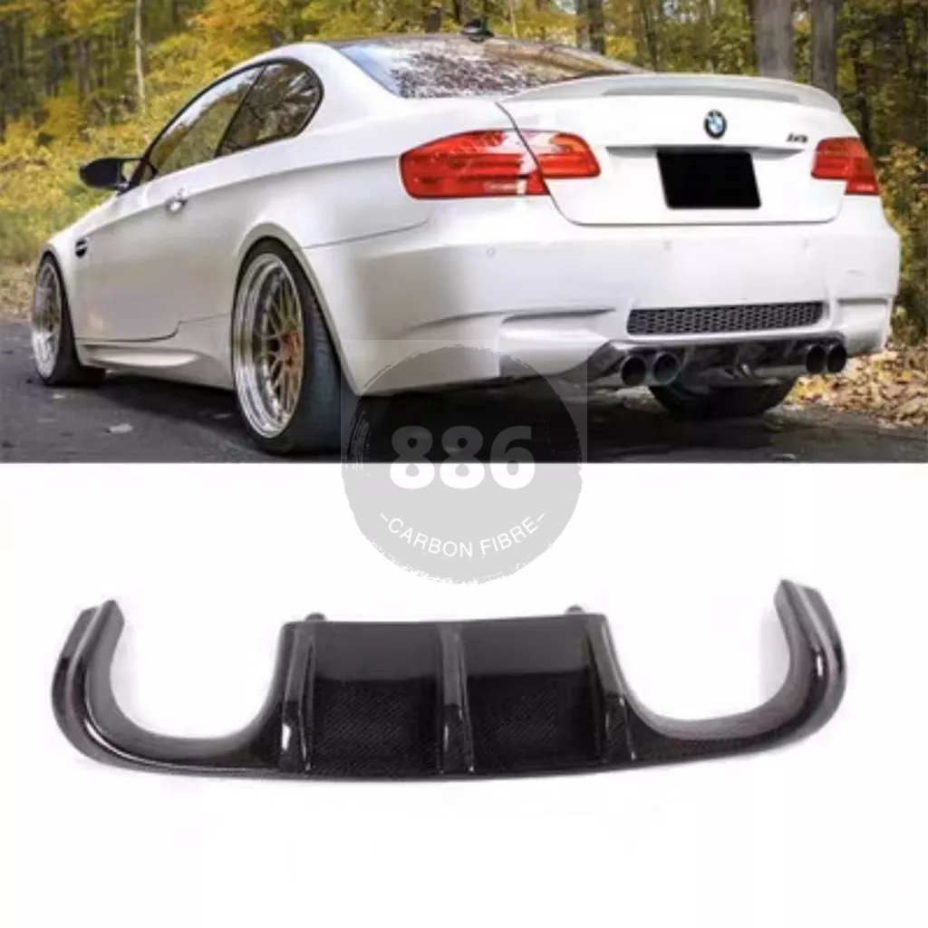 【全台可安裝】適用於BMW 寶馬3系 E90 E92 E93 M3 改裝高品質碳纖維H2款後下巴 卡夢空力套件