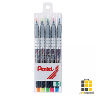 Pentel｜螢光筆(5色組) S512-5【九乘九文具】飛龍 標記筆 手帳筆 重點筆 護眼筆 螢光筆組 畫重點 註記筆