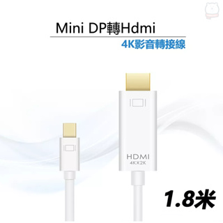 [現貨] Mini DP轉HDMI線4K高清影音轉接線-1.8米 mini DisplayPort to HDMI