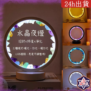 [水晶專賣24h出貨] 高質感 水晶夜燈 小夜燈 燈 禮物 床頭燈 白水晶 黃水晶 招財 事業 桃花 情人節 燈具