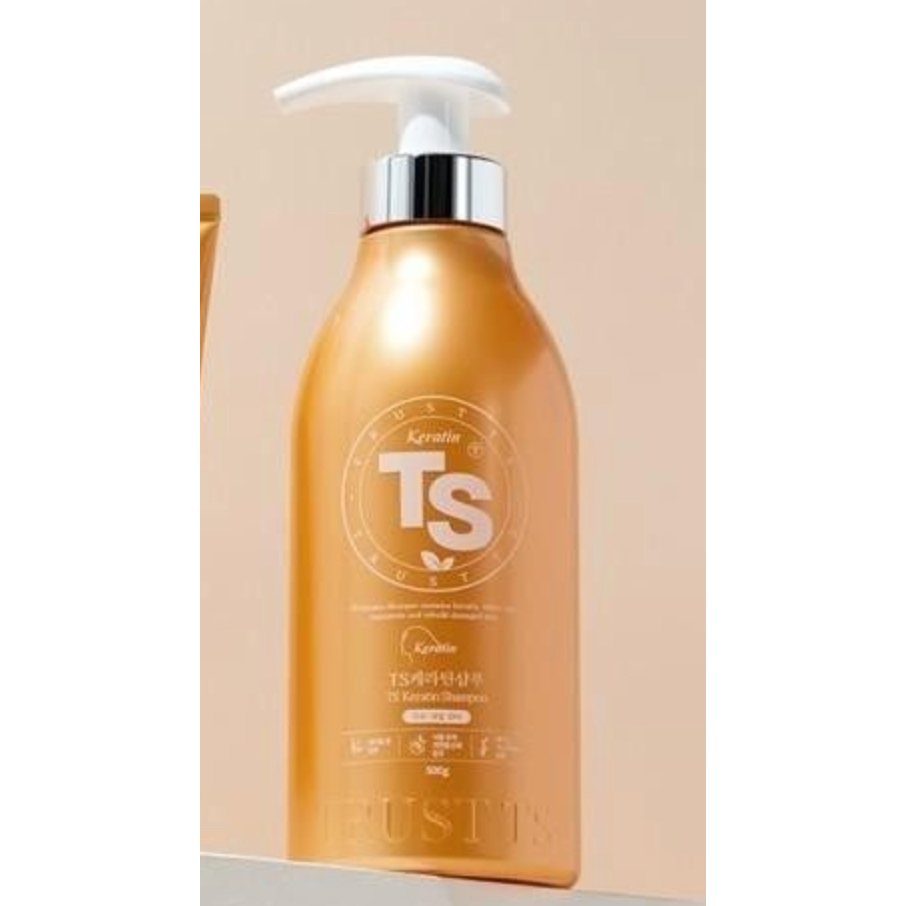 韓國TS Keratin 黃金角蛋白修護草本洗髮精 500g 染燙受損髮質 秀髮