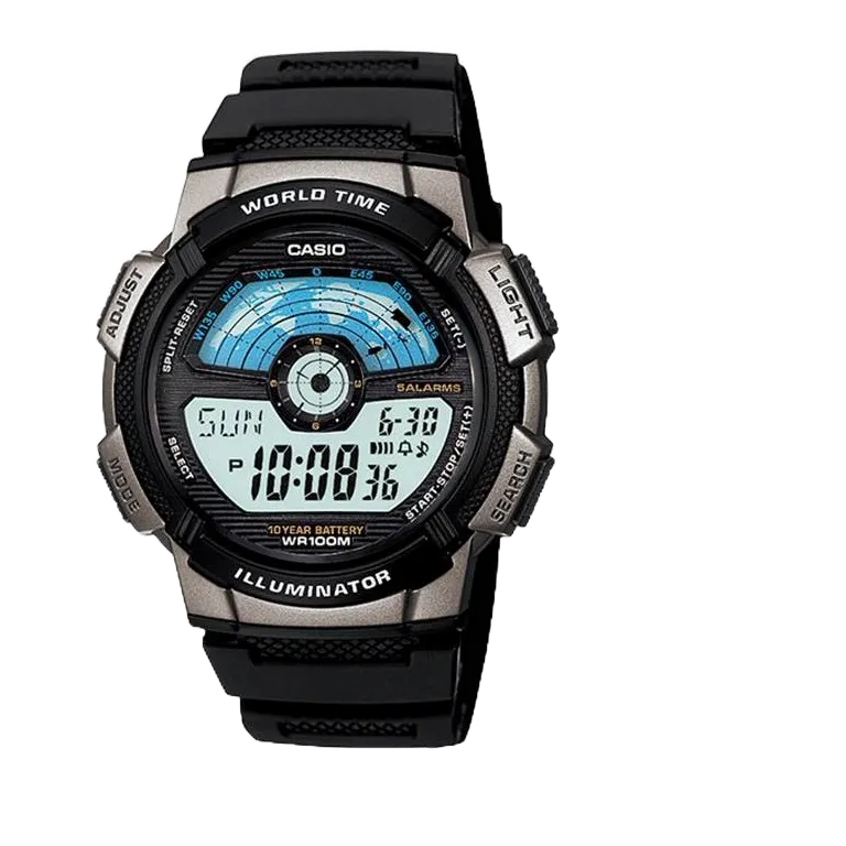 CASIO手錶專賣店 經緯度鐘錶 百米防水仿飛機儀表面板LCD模擬指針 公司貨保固卡【超低折扣↘】AE-1000W