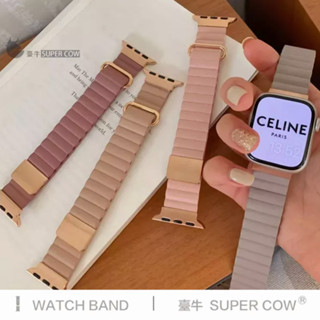 Apple Watch 反扣磁吸錶帶 真皮錶帶 S10 S9 S8 SE S7 46mm 45mm 蘋果錶帶 42mm