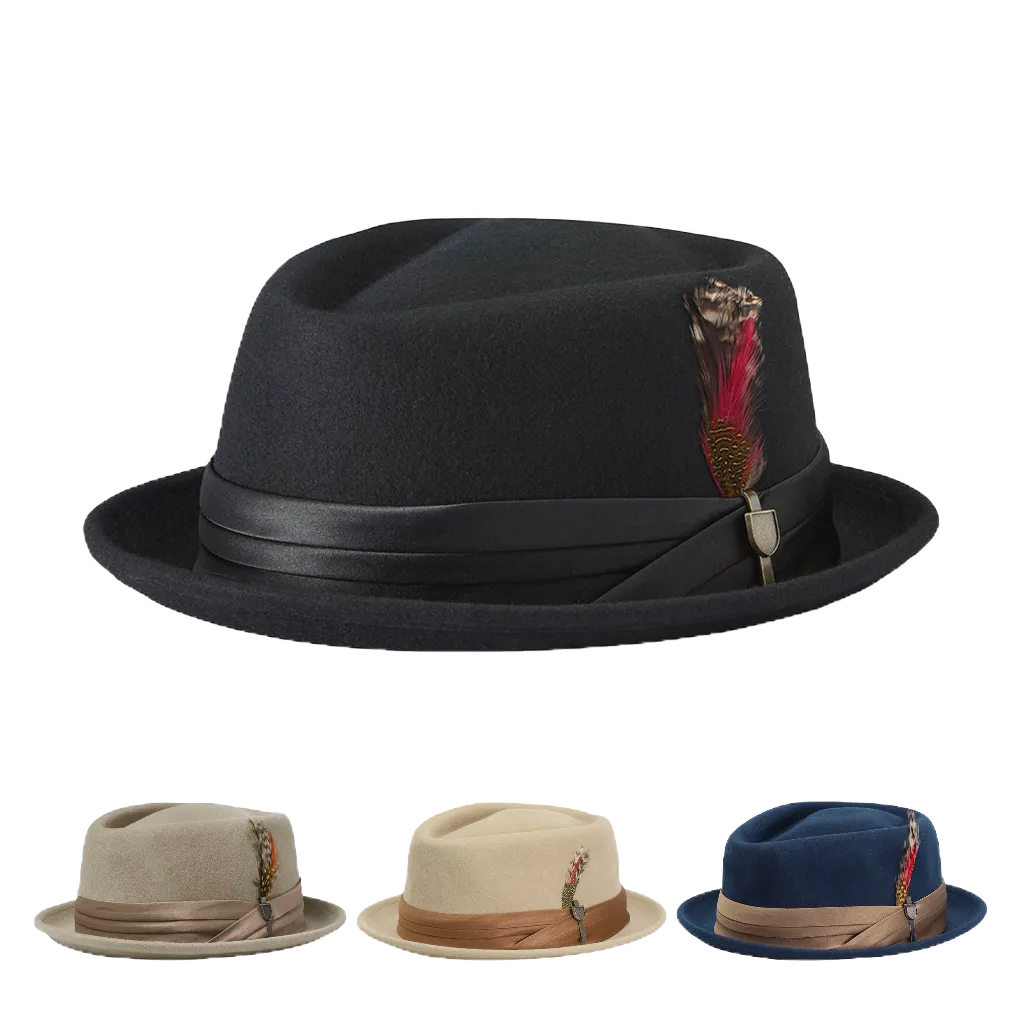 BRIXTON STOUT PORK PIE 多色 霧面標 紳士帽 短邊紳士帽 羊毛紳士帽【TCC】