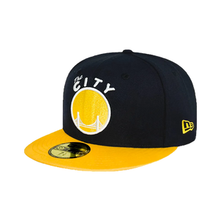 NEW ERA 59FIFTY 5950 NBA 金州 勇士 勇士隊 深藍/黃 棒球帽 鴨舌帽 帽子【TCC】