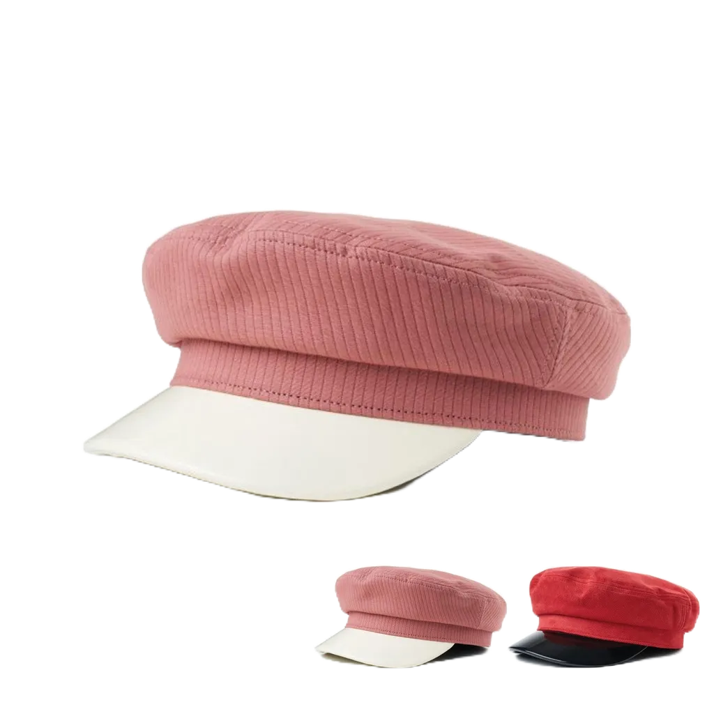 BRIXTON 海軍帽  MARGOT CAP 粉白/紅黑 皮革 海軍帽 鴨舌帽 帽子 復古【TCC】