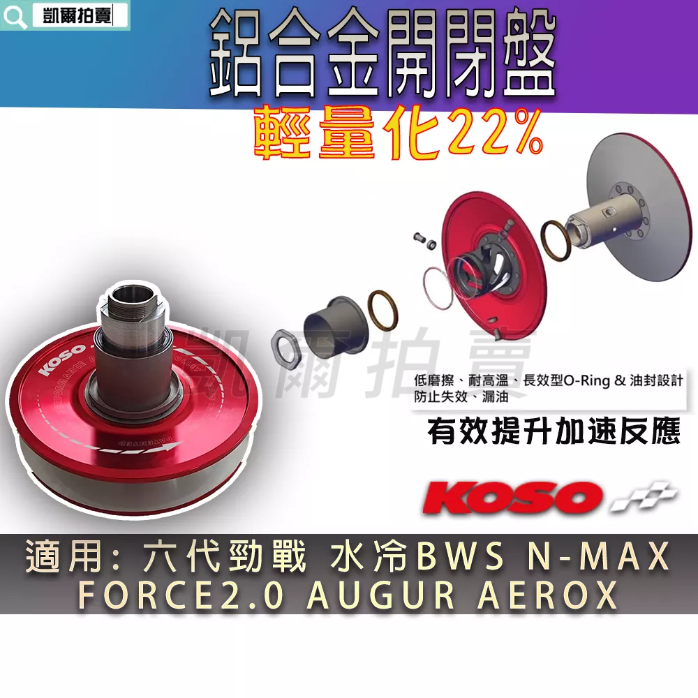 KOSO｜勁戰六代 輕量化開閉盤 鋁合金開閉盤 開閉盤 適用 水冷BWS FORCE2.0 AUGUR NMAX