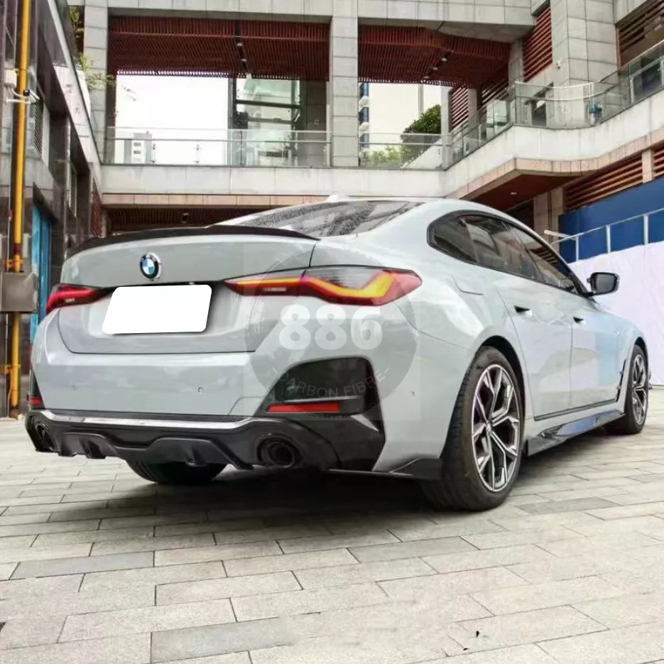 【全台可安裝】適用於BMW 寶馬4系 G26 四門 改裝高品質乾式碳纖維前下巴 側裙 後下巴 尾翼 空力套件【干碳】
