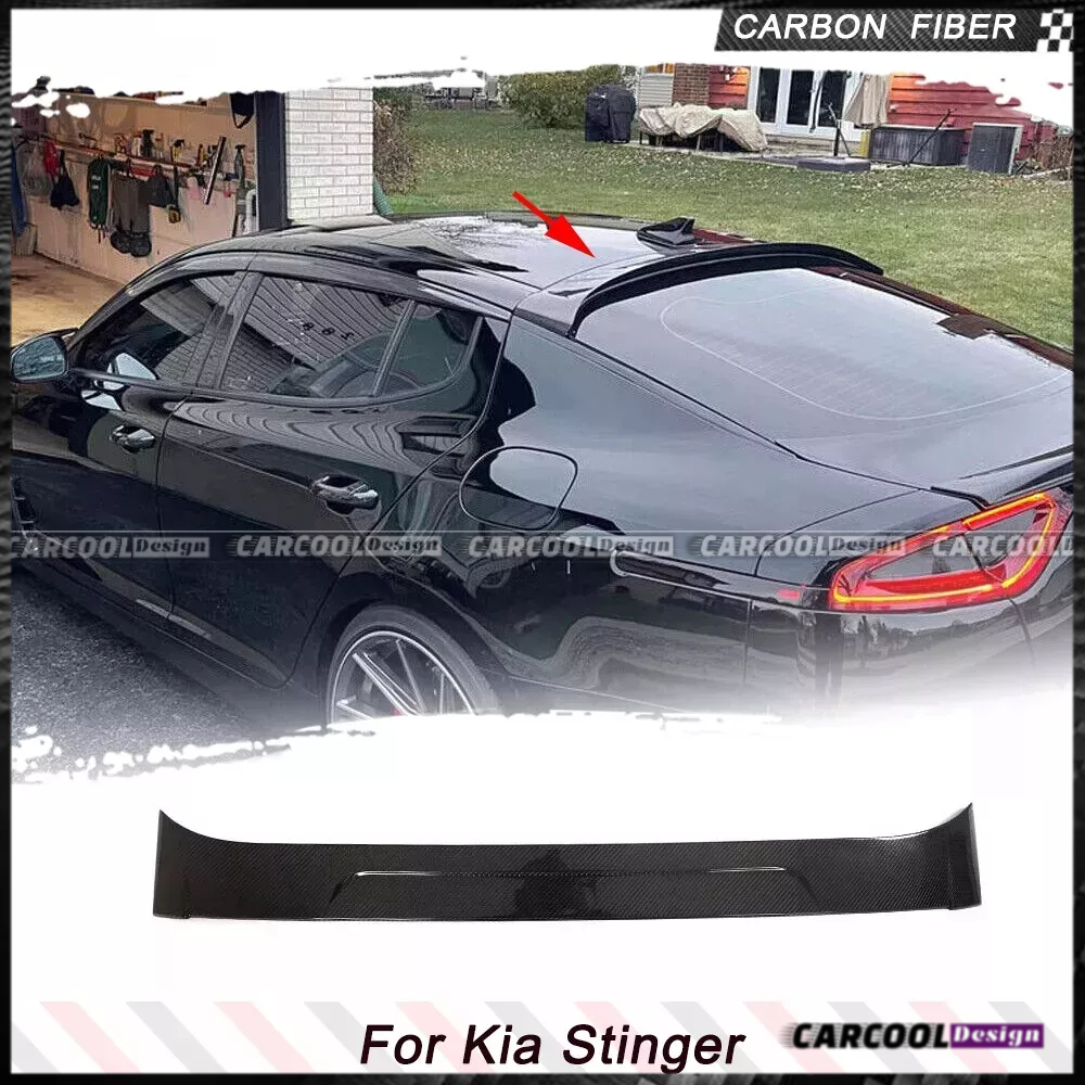 Kia Stinger 碳纖維頂翼 後行李箱擾流板 車頂窗擾流板 碳纖維後車頂擾流板（2017-2023）斯汀格