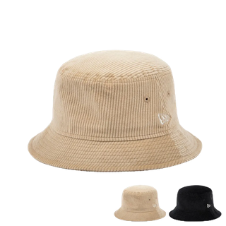 NEW ERA 漁夫帽 CORDUROY 燈芯絨 淺卡其 黑 漁夫帽 平頂漁夫帽 【TCC】